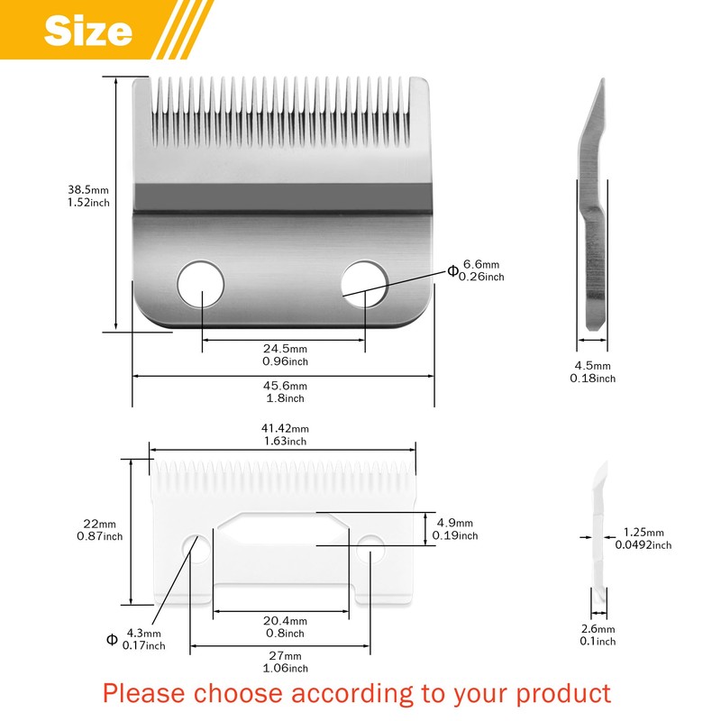 OwnLifeYF Blade Fit for Wahl Clippers Blades Replacement, 2 Holes
