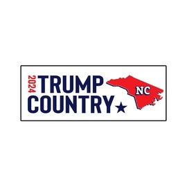 Trump Country NC 2024 Bumper Sticker Decal (3.37" x 9") | Peel & Stick | Political, Stickers, Politics, Republican, Trump, Vote