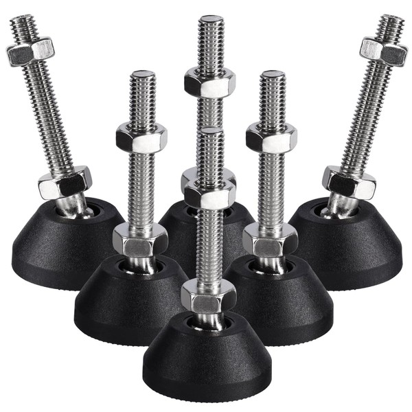 Mesee 6 Pieces Swivel Leg Levelers, M8 Furniture Leveler Nylon