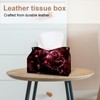 2 Pack Tissue Box Cover Holder, Red Roses Rectangle Leather