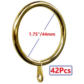 42Pcs Curtain Ring Metal with Flat Eyelet (Gold-ID/1.7")