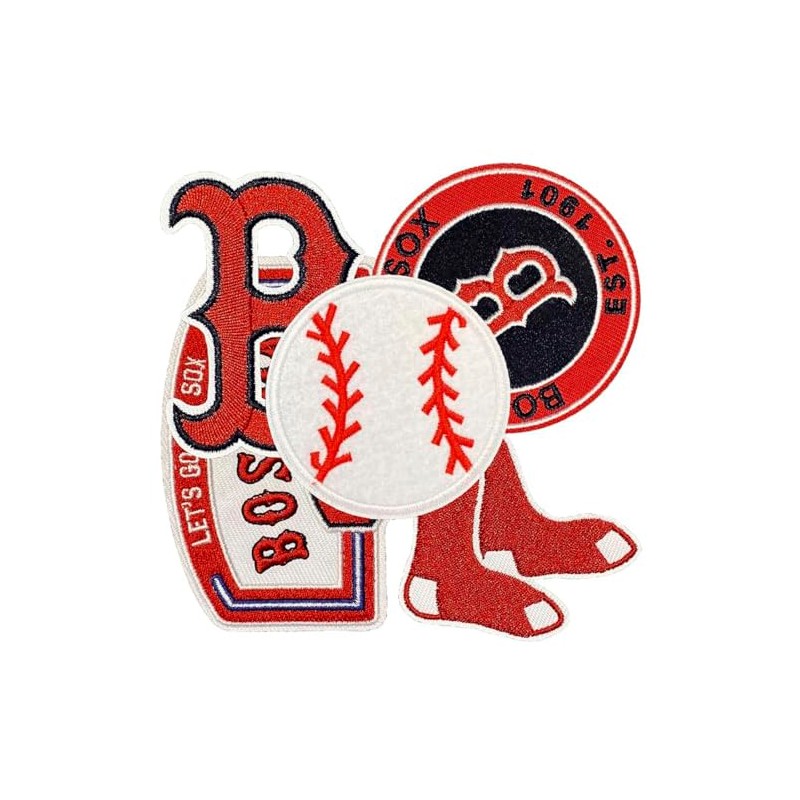 5Pcs Boston Fans' Favorite Baseball Iron On Patches for Hats