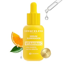 VITACILINA Serum Iluminador con VITAMINA C, NIACINAMIDA y ALPHA ARBUTIN 30 mL, Ilumina y Unifica el Tono, Ayuda a Reducir Manchas. Día y Noche