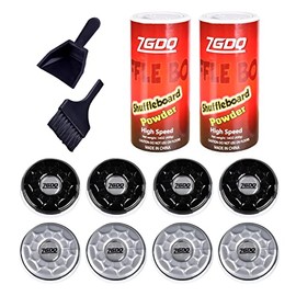 ZGDQ 2 Pack Shuffleboard Wax Powder Set with Shuffleboard Pucks and Mini Dustpan and Mini Brush