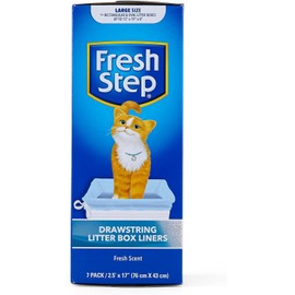 Fresh Step Drawstring Large Litter Box Liners | Heavy Duty Liners for Cat Litter Box | Scented & Unscented Available | Quick & Easy Cleanup, Scented, Large - 4 Pack