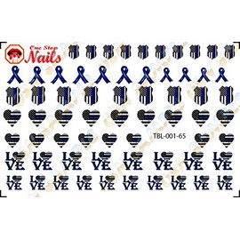 Thin Blue Line (Ver.1) Clear waterslide Nail Art Decals (Tattoos) for The U.S. Police Supporters by DimOxy Designs.