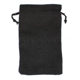 CleverDelights 6" x 10" Black Burlap Bags - 10 Pack - Jute Burlap Drawstring Sacks