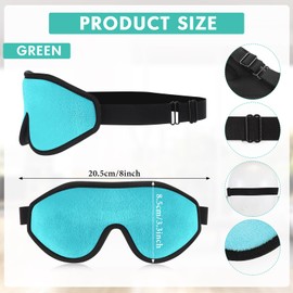 Coume 3D Sleep Mask for Kids Memory Foam Contoured Eye Mask with Blocking Light Memory Foam 3D Contoured Eye Mask with Adjustable Strap Blindfold Kids Eye Mask for Sleeping for Kids(Green)