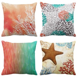 Emvency Throw Pillow Cover Decorative Pillow Case Home Decor Square Parent Pillowcase, Polyester & Polyester Blend, Coral, 18 x 18 inches