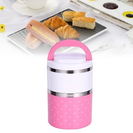 Yosoo Recipiente Bento Box, Termo de sopa Tarro de comida, Conteners Lunch Yosoo 1-3 Capas Fiambrera de acero inoxidable con aislamiento térmico Recipiente de comida Bento con asa (900 ml, Rosa)