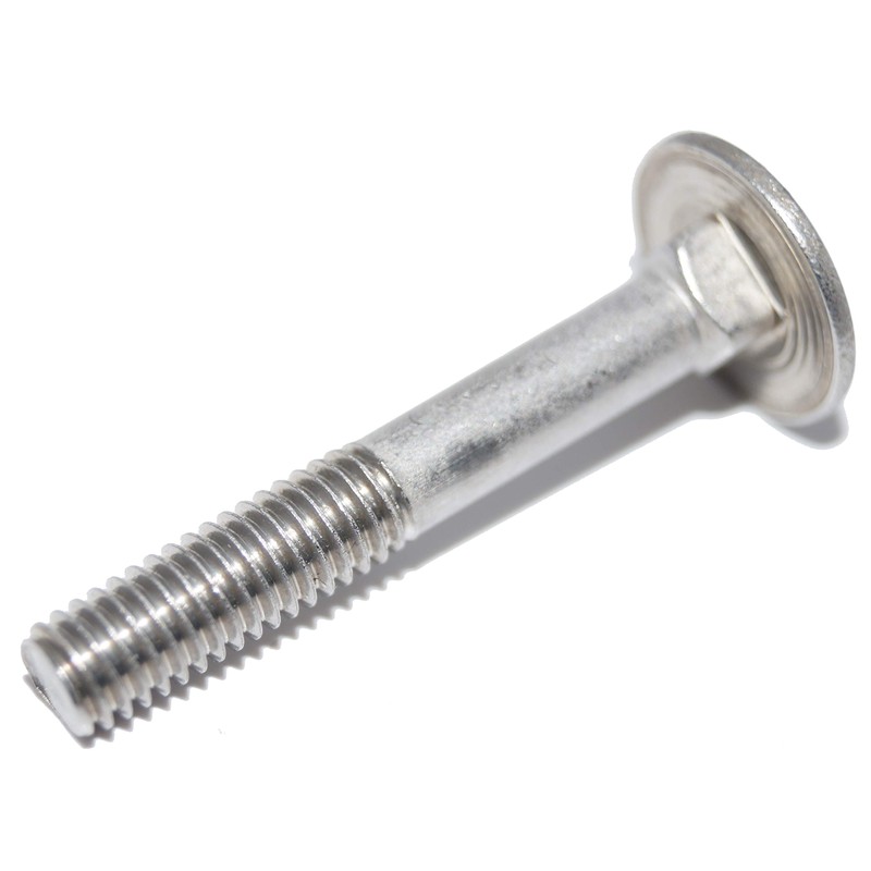 Carriage Bolts M10 x 35/35 Pack of 6 Round-Head Screws