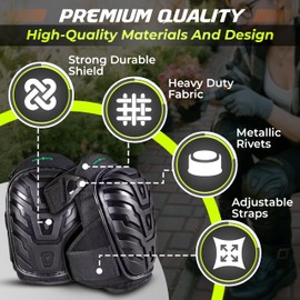 ProJointz Gel Knee Pads for Work – Heavy Duty Construction Knee Pads With Foam Cushioning - Adjustable, Comfortable Fit For Flooring, Roofing, Gardening