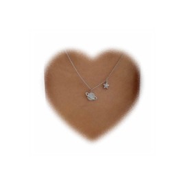 Crymystal Boho Crystal Moon Necklace Crescent Moon Pendant Necklace Choker Moon Star Pendant Necklace Chain Silver Crystal Crescent Moon Necklace Jewellery for Women and Girls, Zinc Metal