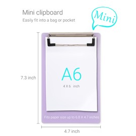 Zreal Mini Clipboard, 4.7x7.3 Inch Pretty Cute Memo Size Pocket Clipboard, A6 Clip Boards Plastic (12 Pack)