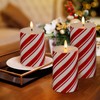 Yongmao Red Stripe Flameless Pillar Candles with Timer, Real Wax