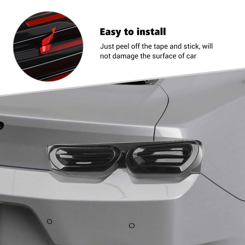 Voodonala for Chevy Camaro 2019+ Rear Tailgate Lamp Cover Smoke