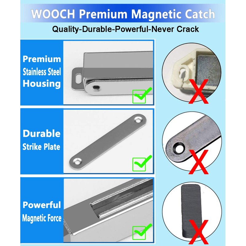 WOOCH Door Magnetic Catch - 160lb High Magnetic Stainless Steel