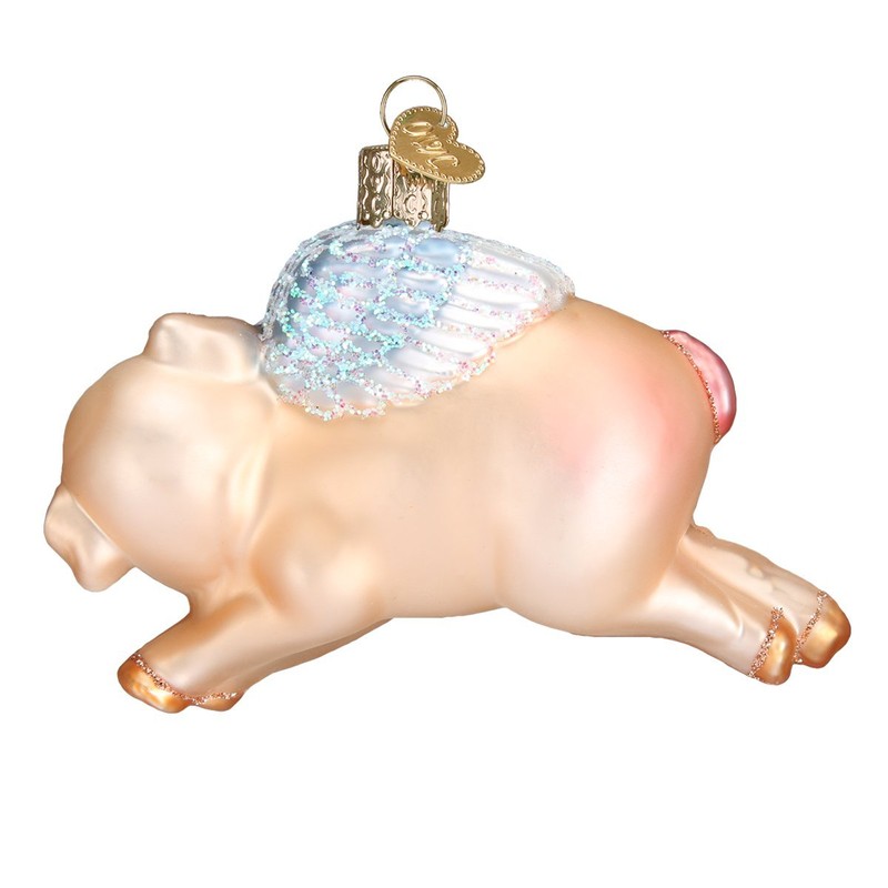 Old World Christmas Flying Pig Glass Blown Ornament