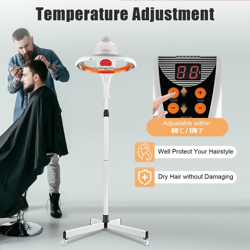 3 in 1 Orbital Infrared Stand Hair Dryer,950W Free-Stand Hair