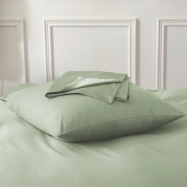 SOULFUL Satin Cushion Cover 40 x 80 cm, Cotton, Pillowcases 2-Piece with Zip, Oeko-Tex Certified, Soft and Comfortable, Sage Green