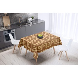 Le Jardin du Lin Kitchen Decoration Tablecloth Brown Tones 140 x 140 cm - Designed and Made in Turkey