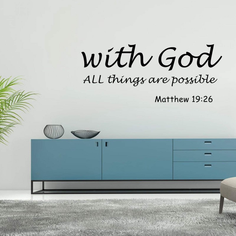 Floor Sticker, Removable Modern Letters Proverbs Bible Verse Wall Art