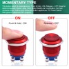 Twidec/19mm Push Button Waterproof Red Metal Shell Momentary Raised Top