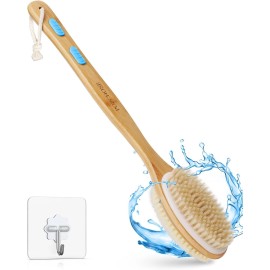 POPCHOSE Back Scrubber for Shower, Long Handle Soft and Stiff 1 Count, Blue