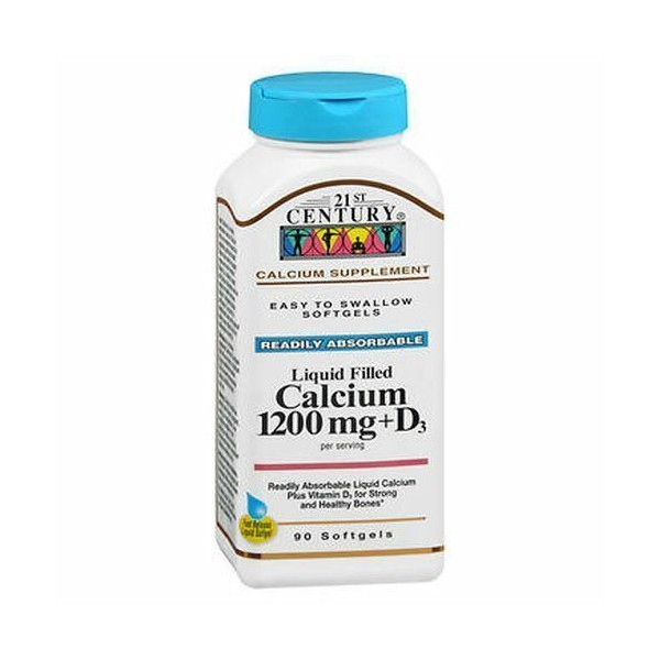 21st Century Liquid Filled Calcium 1200 mg + D3 90 Caps