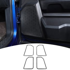 4PCS Car Interior Door Speaker Cover Trim for 2010-2017 Dodge Ram (carbon fiber)