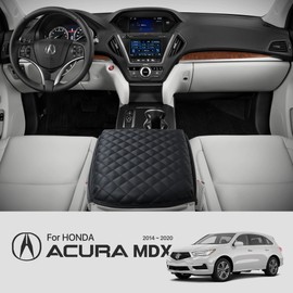 KMMOTORS MDX(2014~2020) Center Console Cover, Armrest Cushion, Vegan Leather, Car Accessories, Car Gadgets (MDX 2014~2020, Black)