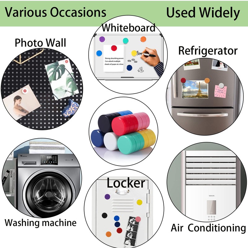 ZDZBLX Pack of 30 Fridge Magnets, 10 Colours Fridge Magnets,