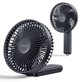WSKEN Desk Fan Small Quiet - 180° Foldable Portable Fan with Battery Operated, 6 Inch Rechargeable Handheld Fan, 20H Max Cooling Time, 4-Speed, Travel Essential for Outdoor, Office, Gift, Black