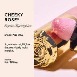 Winky Lux Cheeky Rose Liquid Highlighter, Gel Cream Highlighter with Blendable Buildable Pigment, Long-Lasting Weightless Finish, Pink Opal