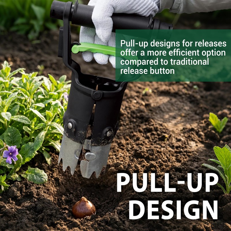 H HUGELEAF Garden Bulb Planter Tool 1-5 Inch Depth