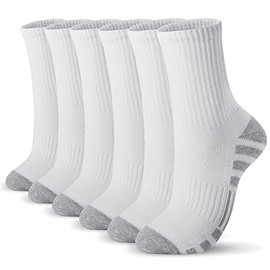 Airacker Athletic Socks Sport Running Calf Socks Performance Cushioned Breathable Crew Socks for Men Women(6 Pairs)