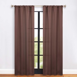 Superior Blackout Curtains, Room Darkening, Bedroom, Drapes, Kitchen, Living Room Window Accents, Sun Blocking, Thermal, 2 Pack, Solid Blackout Curtains, Set of 2, 36" x 84", Cappuccino