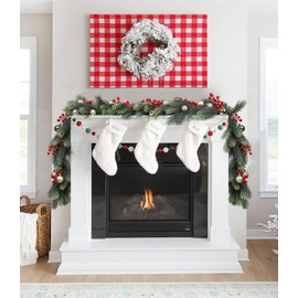 Fomlily Artificial Pine Christmas Garland,6Ft Winter Greenery Garland for Holiday Season Mantel Fireplace Table Runner Centerpiece Decor