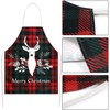 Geyoga 2 Pieces Christmas Aprons for Women Buffalo Plaid Check
