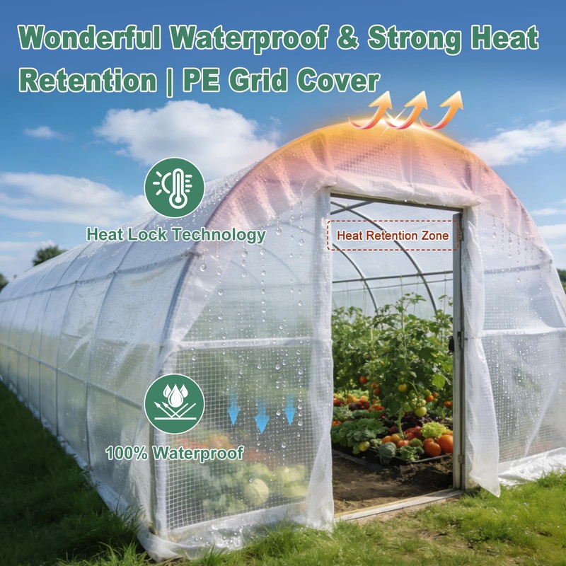 FORTHBEYOND 8ft×30ft Greenhouse Plastic Sheeting 16MIL - 4 Year UV