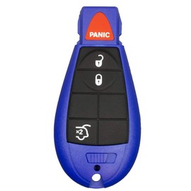 1 New Blue Keyless Entry 5 Buttons Remote Start Car Key Fob Fobik Shell / CASE IYZC01C M3N5WY783X for Grand Cherokee & Commander - (No Electronics or Chip Inside)