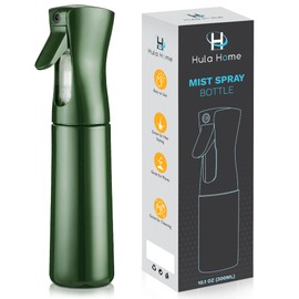 Hula Home Hula Home Continuous Spray Bottle for Hair (10.1oz/300ml) Empty Ultra Fine Plastic Water Mist Sprayer C For Hairstyling, Cleaning, Salons, Plants, Essential Oil Scents & More - Green
