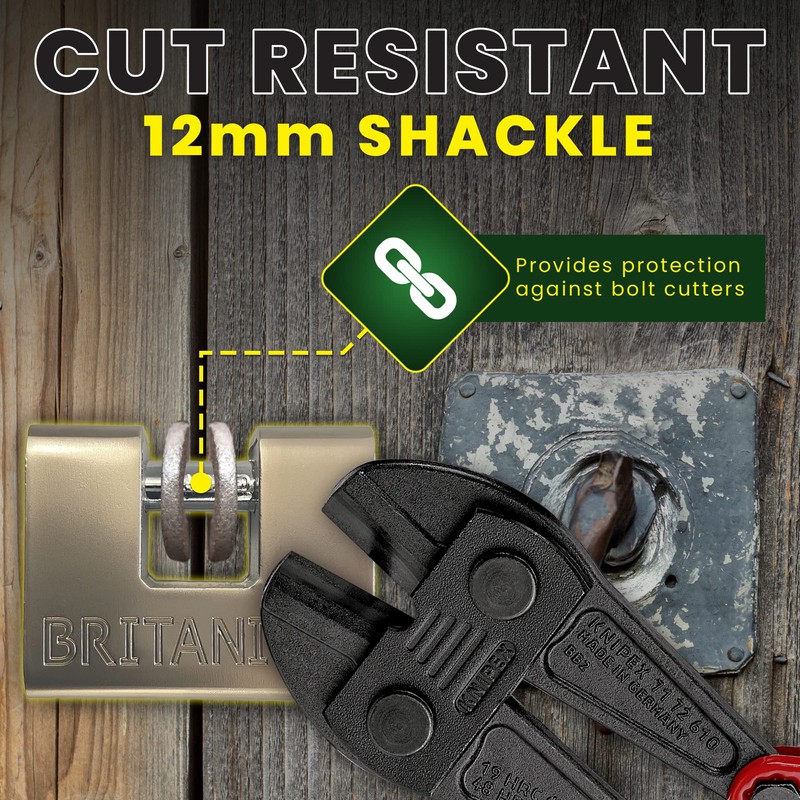 Britanium® BRP/74 [Armoured] High Security Container Padlock - [Heavy Duty]