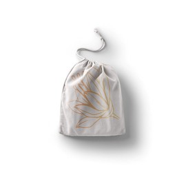 Le Jardin du Lin Printed Cotton Bags with Drawstring, Shopping Bag, Fabric Bag, Fabric Bag, Vegetable Bag, Reusable, Environmentally Friendly, Multipurpose, Foldable, Size: 30 x 40 cm