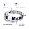 Rockyu Men's Men’s Bracelet, Titanium, Silver, Plated, Masonic Engraving, Magnetic,