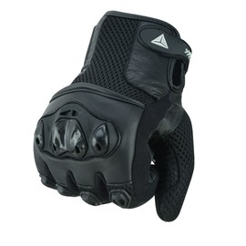 Trazant Goatskin Leather Motorcycle Gloves, Riding, Touring, Cruising, Biker, Palm Protection Slider Motorbike Gloves for Men and Women (Medium)