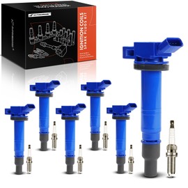A-Premium (Blue) Set of 12 Ignition Coil Pack and Iridium Spark Plugs Compatible with Toyota Tacoma 2005-2015, Tundra 2005-2011, 4Runner 2003-2009, FJ Cruiser 2007-2009, 4.0L