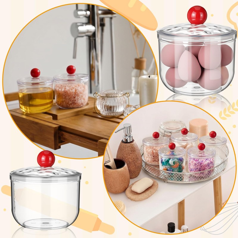 Rtteri 6 Pack Clear Candy and Cookie Jars with Airtight