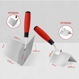 SUMED Drywall Corner Trowel 2 PC,SUMED 4'' Inside & Outside Stainless Steel Corner Finishing Tools for Drywall, Perfect for Smoothing and Shaping Corners, Ideal for DIY and Professional Use