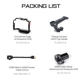 Tilta GH6/GH7 Cage, Camera Cage Compatible with GH6/GH7 Basic Kit with NATO Handle, HDMI Clamp Mount, Black TA-T15-A-B